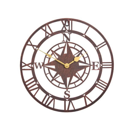 Smart Garden Outside In Designs Compass Skeleton Wall Clock Bronze 12&quot;