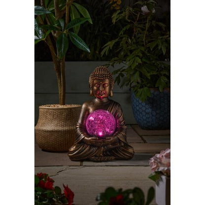 Smart Garden Gazing Buddha Solar Figurine