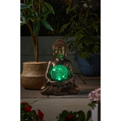 Smart Garden Gazing Buddha Solar Figurine