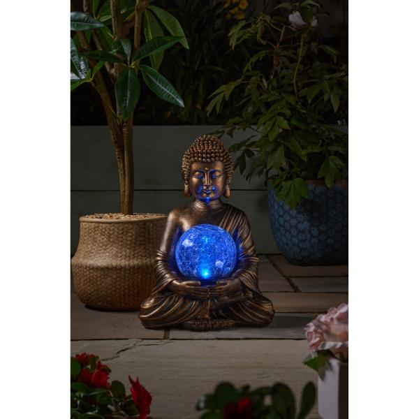 Smart Garden Gazing Buddha Solar Figurine