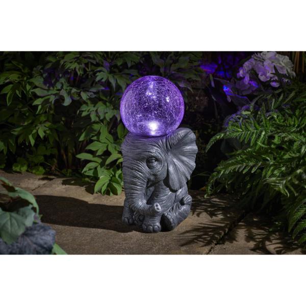 Smart Garden Elephant Orb Solar Figurine