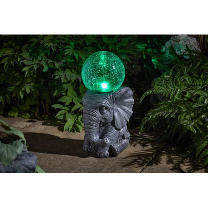 Smart Garden Elephant Orb Solar Figurine