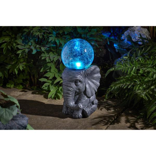 Smart Garden Elephant Orb Solar Figurine