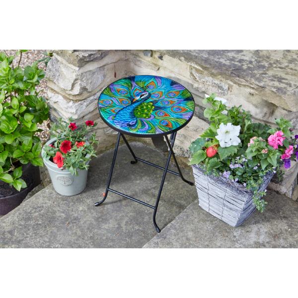 Smart Garden Flamboya Peacock Glass Table