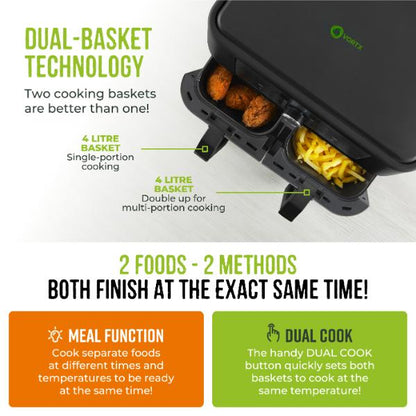 Tower Vortx Dual Basket Air Fryer 8L T17181AFR