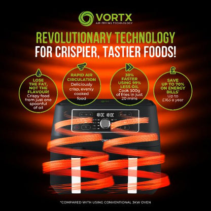 Tower Vortx Dual Basket Air Fryer 8L T17181AFR