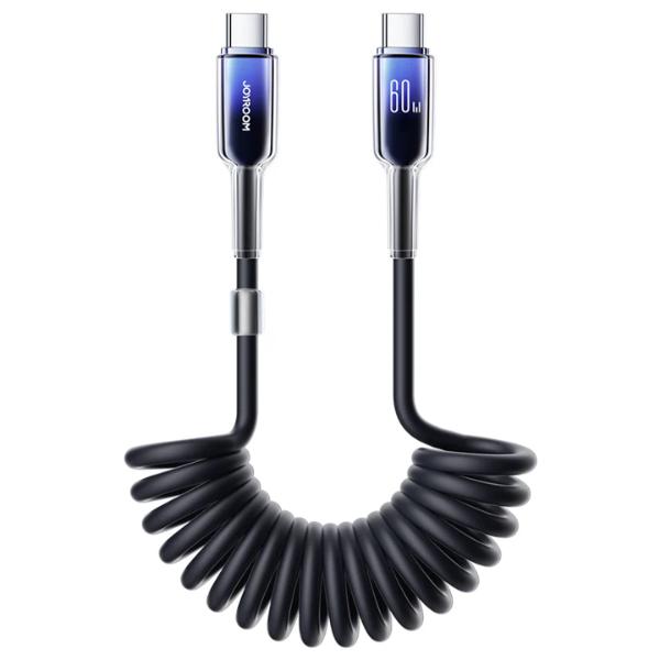Joyroom 60w Coiled Data Cable Type C to C Black