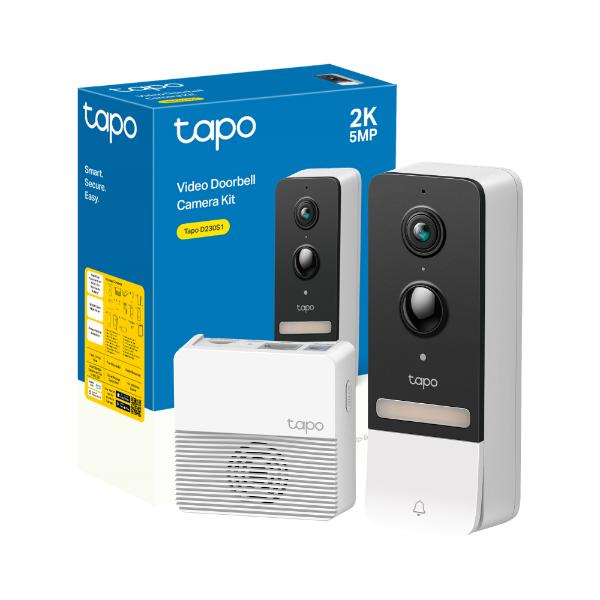 TP Link 5MP Battery Smart AI Video Doorbell IP64 Full Colour