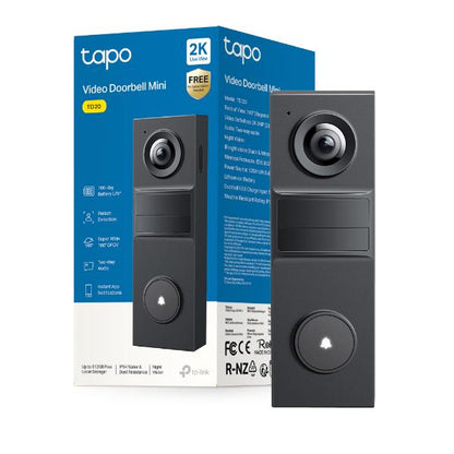 TP Link 2K Battery Video Doorbell Mini All Black