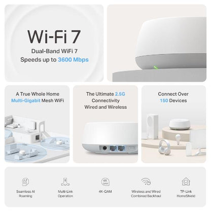Deco BE25 BE3600 Wi-Fi 7 Dual-Band 2.5G Whole Home Mesh