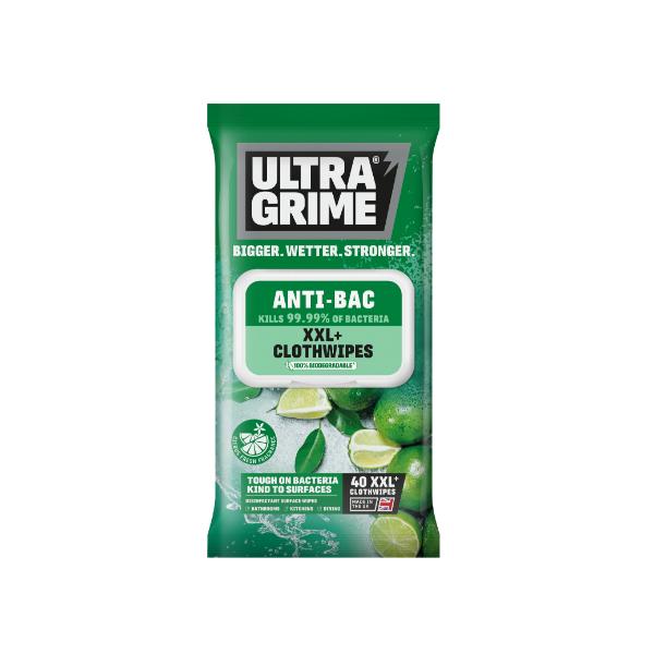 UltraGrime Life Anti-Bac XXL Clothwipes - 40pk