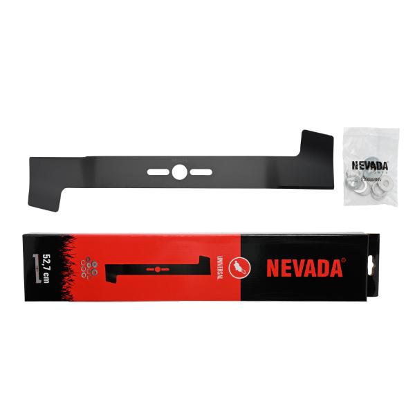 Nevada Universal Lawnmower Blade 52.7Cm With Washers &amp; Reducing Rings