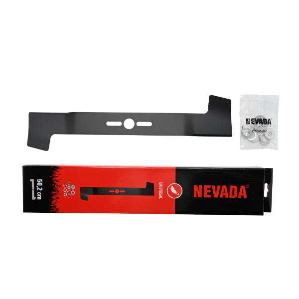 Nevada Universal Lawnmower Blade 50.2Cm With Washers &amp; Reducing Rings