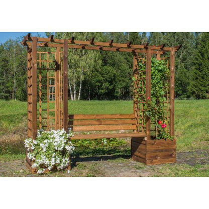 Wooden Pergola with Bench Large