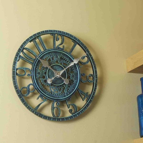 Smart Garden Outside In Designs Newby Mechanical Clock Verdigris 12&quot;