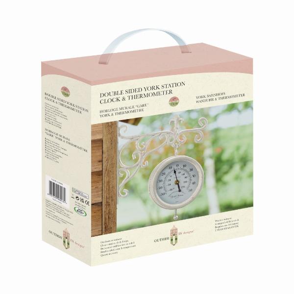 Smart Garden Outside In Designs York Clock Cream 25cm