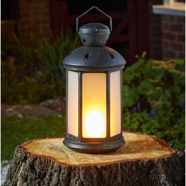 Smart Outside In Designs Penzance Lantern Cool Flame Effect 34 X 17 X 17cm