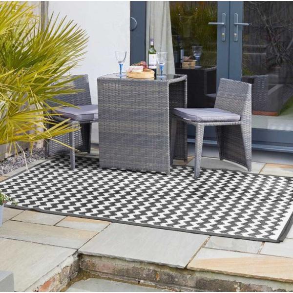 Smart Garden Outside In Designs Alfresco Outdoor Rug - Atlantis - Onyx - 150 X 210cm