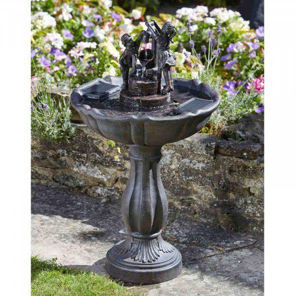 Smart Water Feature Solar Powered  Tipping Pail Fountain