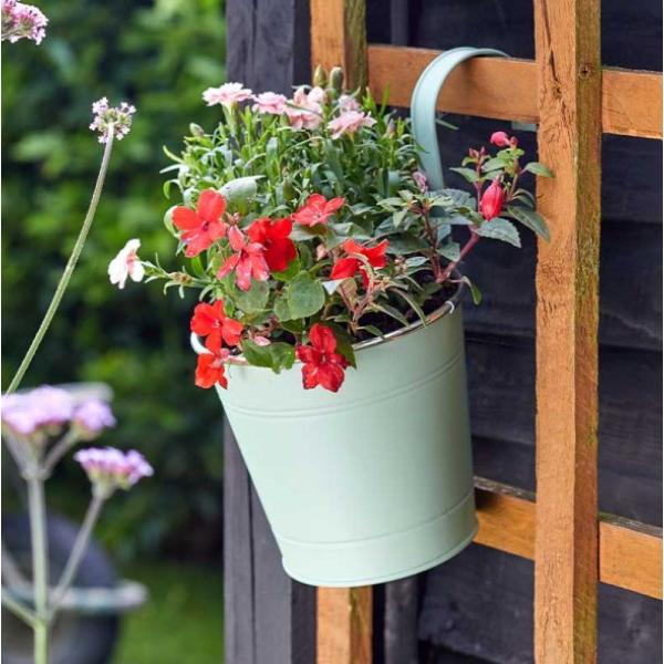 Smart Hanging And Patio Gardening 6In Fence &amp; Balcony Hanging Pot - Sage