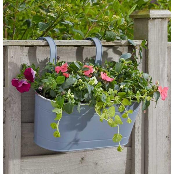 Smart Hanging And Patio Gardening 12In Fence &amp; Balcony Hanging Planter - Slate