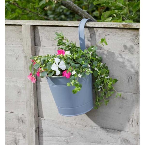 Smart Hanging And Patio Gardening 6In Fence &amp; Balcony Hanging Pot  - Slate