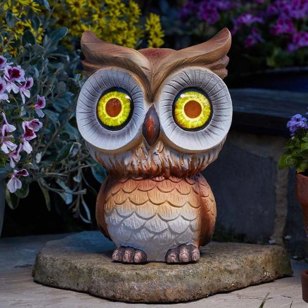 Smart Garden Solar Glow Eyes Owl