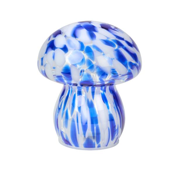 GlassArt Mushroom  Blue and White