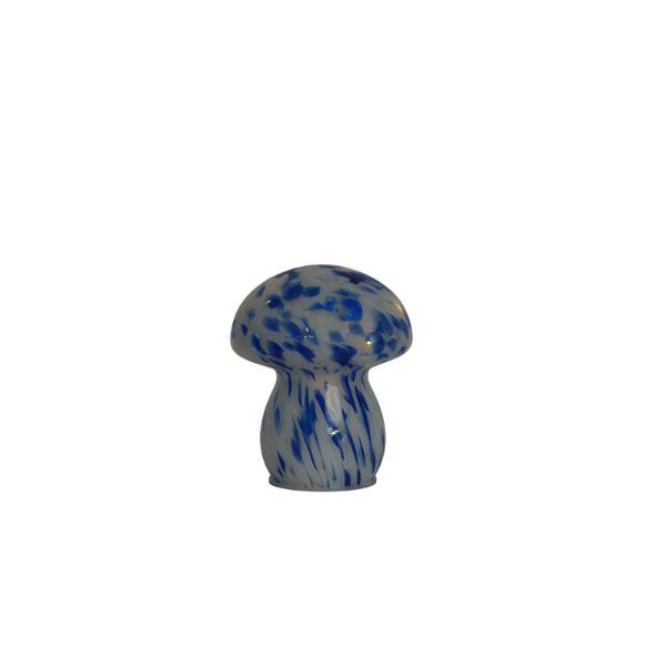 GlassArt Mushroom  Blue and White
