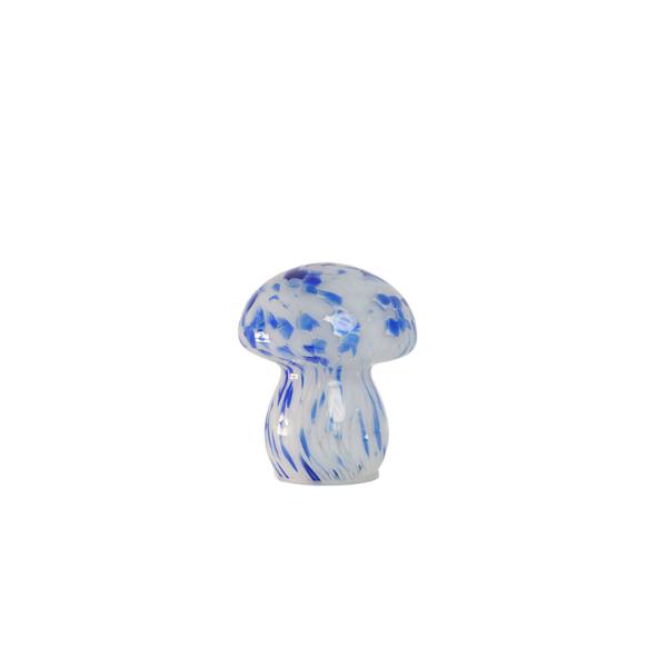 GlassArt Mushroom  Blue and White