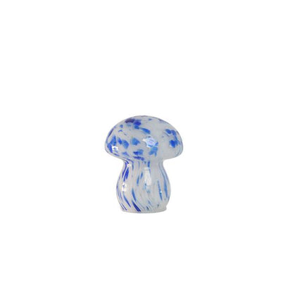 GlassArt Mushroom  Blue and White