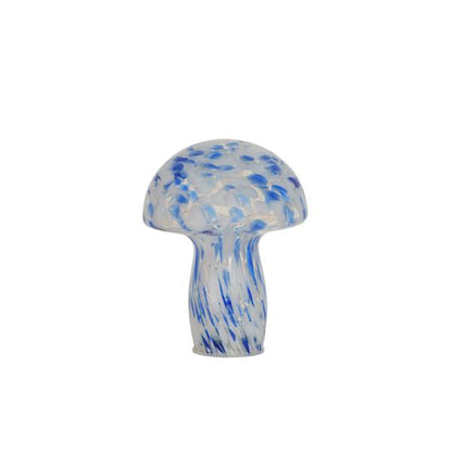 GlassArt Mushroom Large Blue and White
