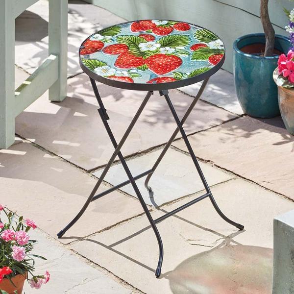 Smart Garden Flamboya Hand Painted Glass Table Strawberry