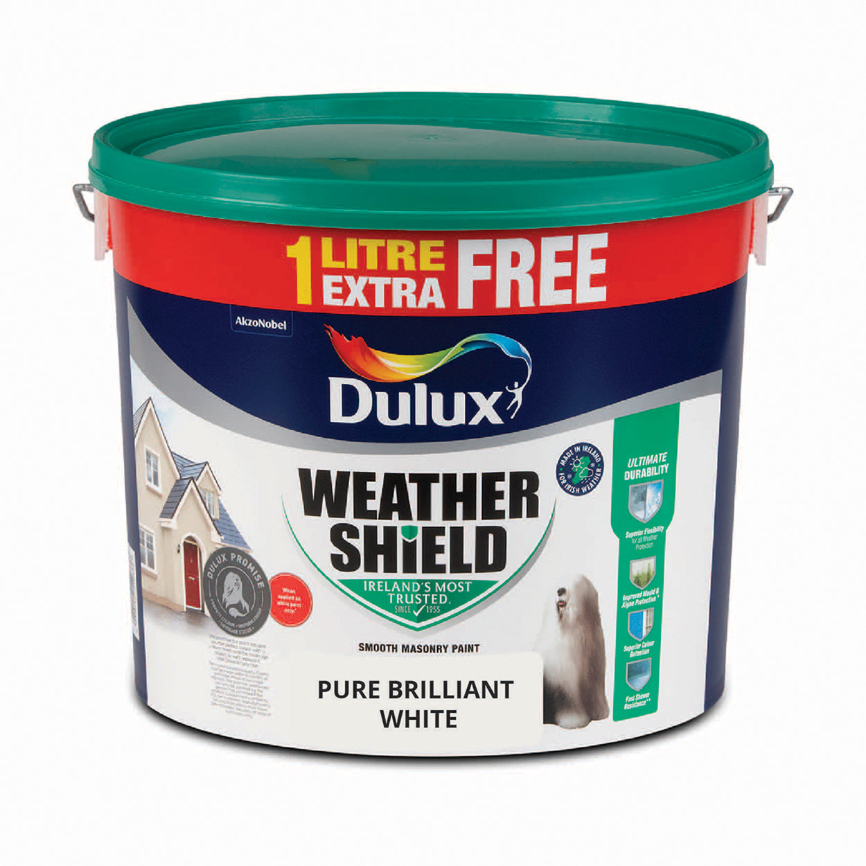Dulux Weathershield Brilliant White 10L+10% Extra Free