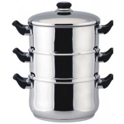 24Cm Steelex 3 Tier Steamer Set