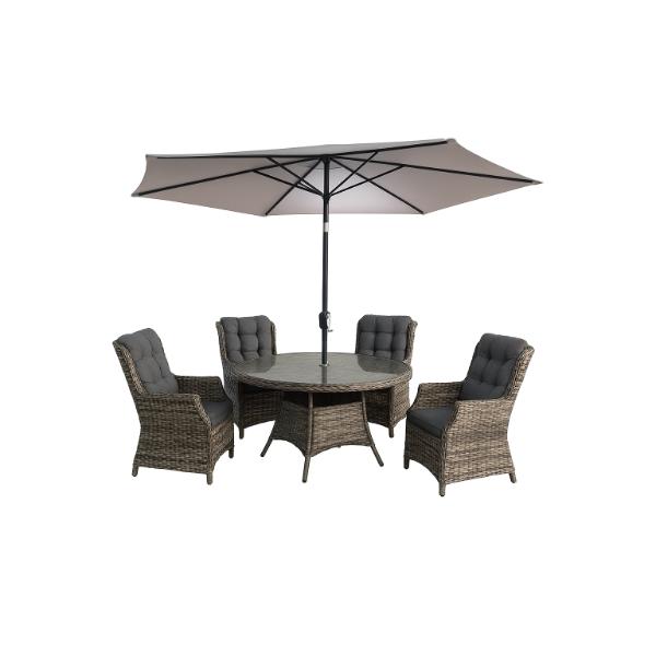 Kaia 4 Piece Rattan Outdoor Furniture Set With Cover 