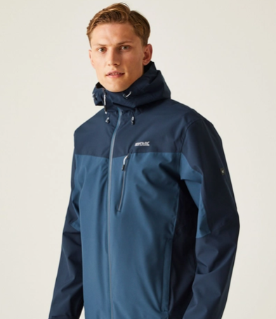 Regatta Birchdale Mens Waterproof Jacket Blue Moonlight Denim
