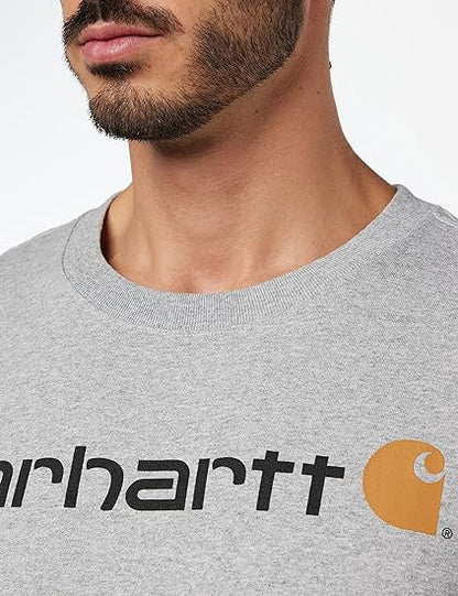 Carhartt Relaxed Fit Heavyweight Short-Sleeve Logo Graphic T-Shirt Heather Grey