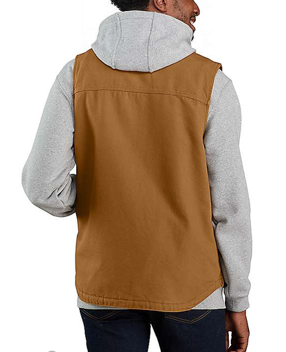 Carhartt Loose Fit Washed Duck Sherpa Lined Mock Neck Vest Brown
