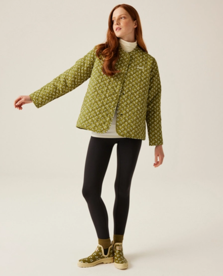 Regatta Orla Kiely Womens Quilted Jacket Clover Olive