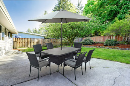 Faro Outdoor 6 Seater Outdoor Dining Set with Parasol &amp; Cover