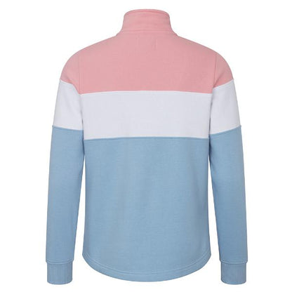 Hoggs of Fife Dumfries Ladies 1888 1/4 Zip Pink/White/Blue