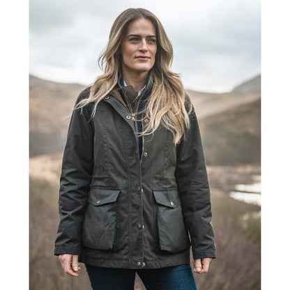 Hoggs of Fife Caledonia Ladies Wax Jacket Olive