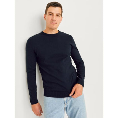 JJ Rebel Callum Mens Crew Neck Pullover Navy Blazer