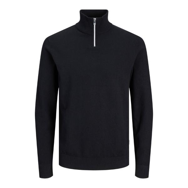 JJ Rebel Callum Knit Half Zip Black