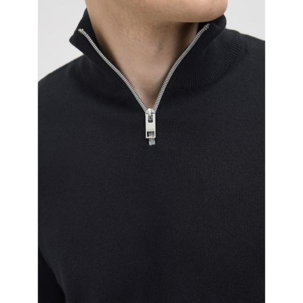 JJ Rebel Callum Knit Half Zip Black