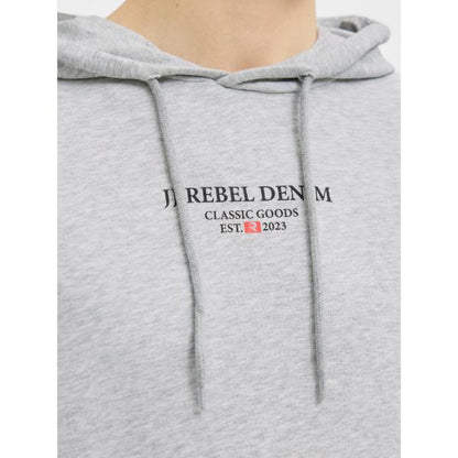 JJ Rebel Mens Printed Sweatshirt Light Grey Melange