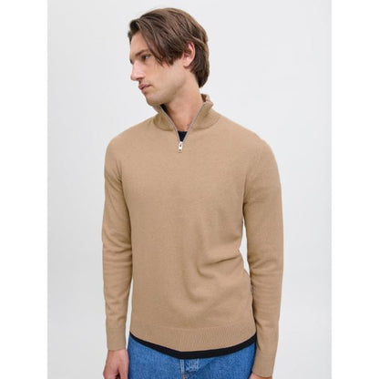 JJ Rebel Callum Knit Half Zip Grey