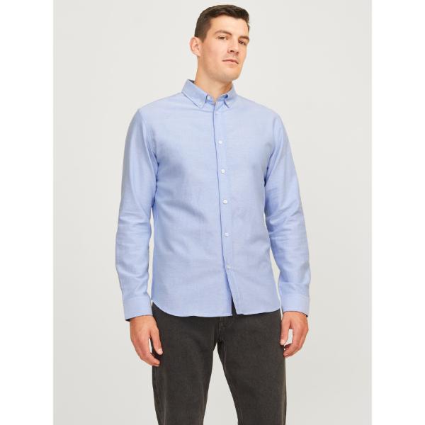 JJ Rebel Oscar Mens Regular Fit Long Sleeve Shirt Cashemere Blue