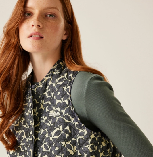 Regatta Orla Kiely Womens Quilted Bodywarmer Birdy Grey